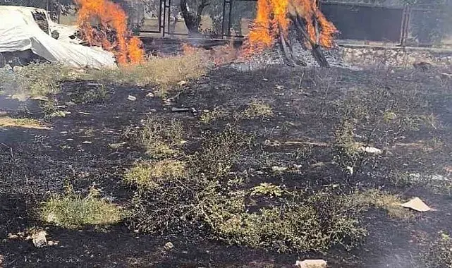 Siirt bir evin bahçesinde çıkan yangın söndürüldü