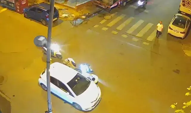 Bahçelievler'de motosiklet sürücüsünün ani hareketi kazaya yol açtı