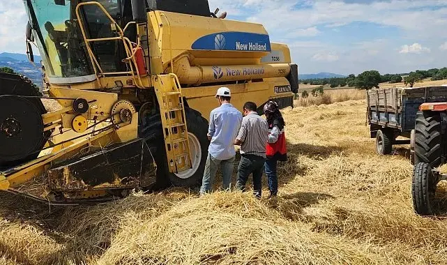 Hisarcık'ta biçerdöver kontrolleri sürüyor