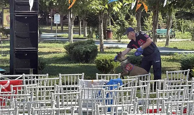 Bakan Göktaş'ın programı öncesi Dede Korkut Parkı'nda bomba araması
