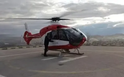 Ankara'da Kalp Krizi Geçiren Vatandaş Helikopter Ambulansla Hastaneye Kaldırıldı