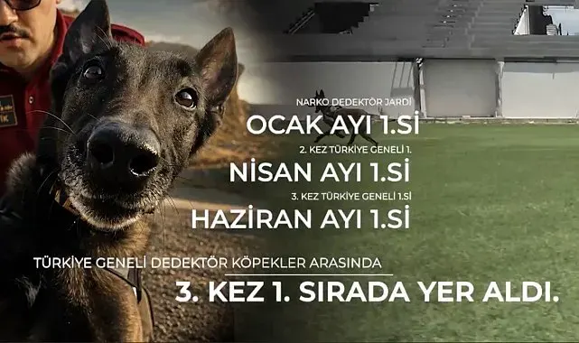 Narkotik köpeği 'Jardi' üçüncü kez zirvede