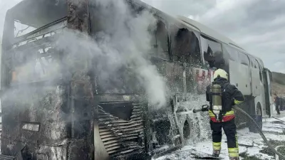 Samsun'da Seyir Halindeki Yolcu Otobüsünde Korkutan Yangın