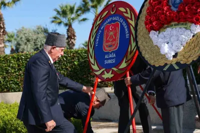 Aliağa’da 19 Eylül Gaziler Günü Çelenk Sunumu ve Törenle Kutlandı
