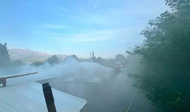 Odun ateşinden sıçrayan kıvılcımlar yangına neden oldu