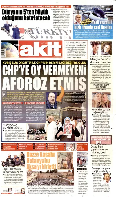 Yeni Akit manşeti