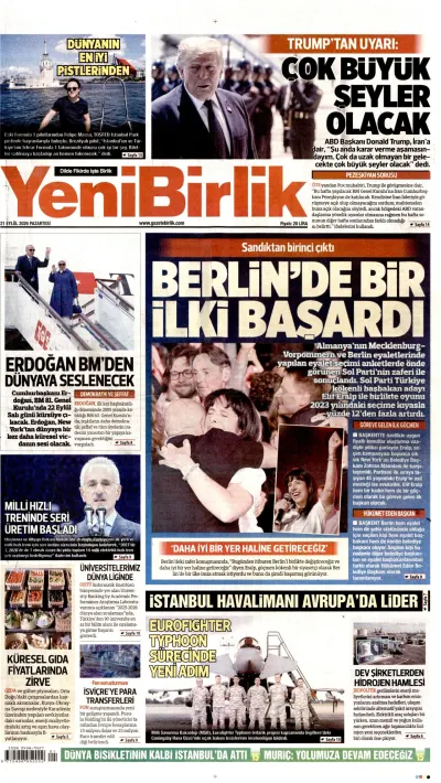 YeniBirlik manşeti