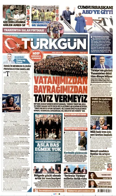 Türkgün manşeti