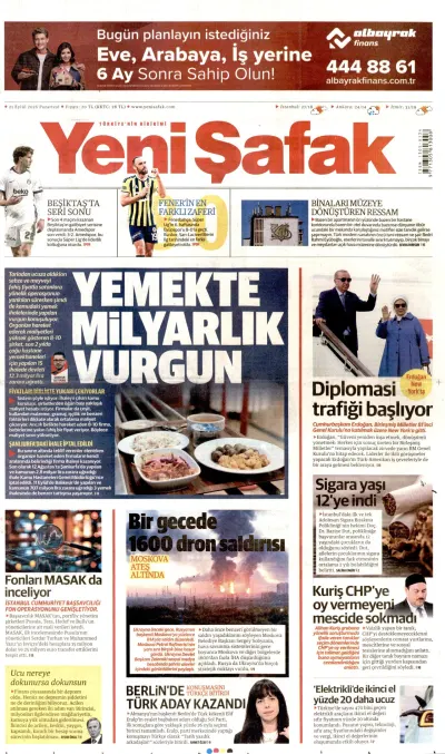 Yeni Şafak manşeti