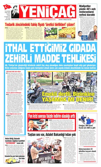 Yeniçağ manşeti