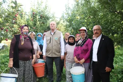Şemsi Bayraktar Denizli Çivril'de Elma Hasadı Yaptı, Rekolte Beklentisini Açıkladı