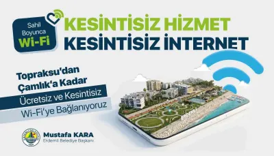 Mersin Erdemli'de 7 Kilometrelik Sahil Hattında Ücretsiz İnternet Dönemi Başladı