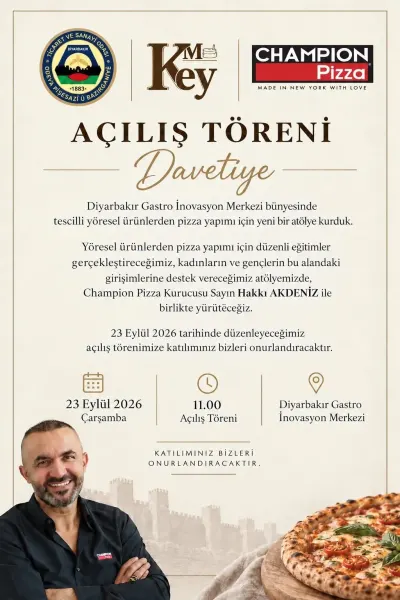 Diyarbakır'da Yöresel Ürünlerle Pizza Yapım Atölyesi Hizmete Açılıyor