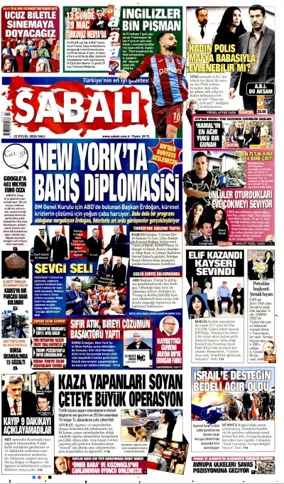 Sabah manşeti