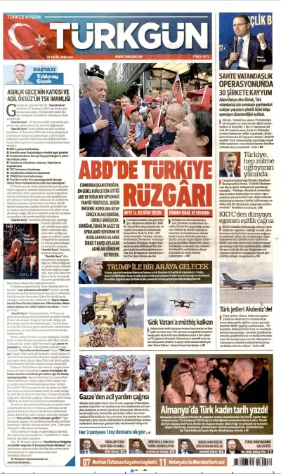 Türkgün manşeti