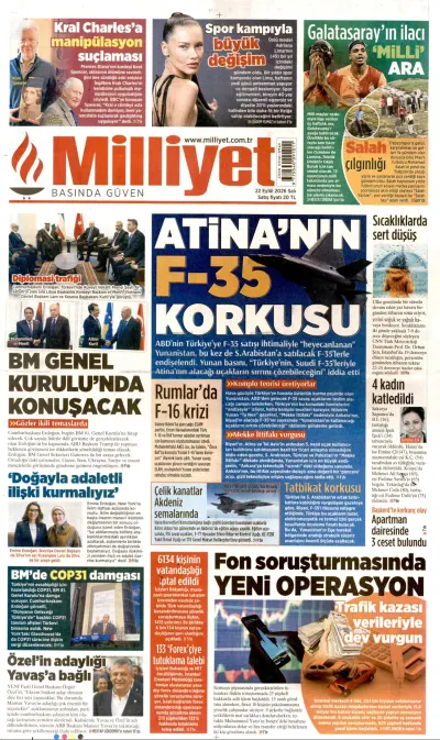 Milliyet manşeti