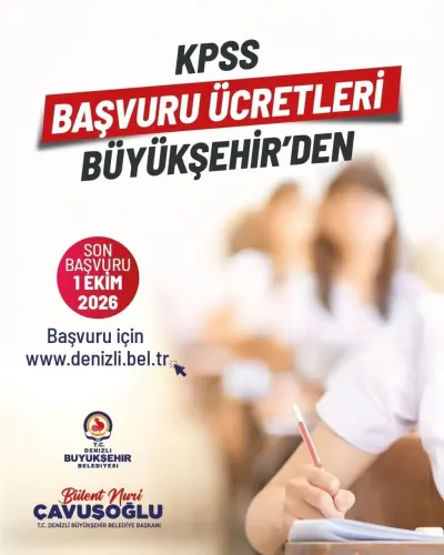 Denizli Büyükşehir Belediyesi KPSS Sınav Ücreti Desteği Başvuruları İçin Son Tarih 1 Ekim 2026