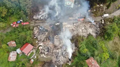 Kastamonu'da 11 Evin Küle Döndüğü Köy Havadan Görüntülendi