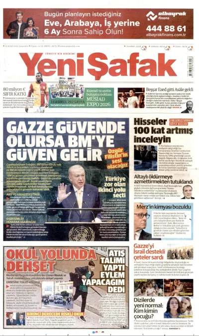 Yeni Şafak manşeti