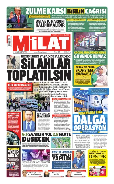 Milat manşeti