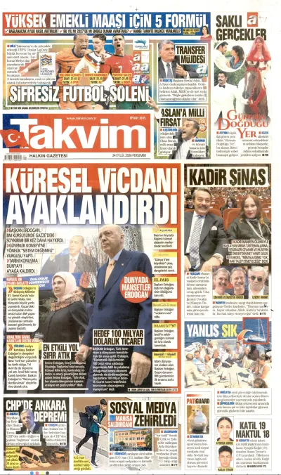 Takvim manşeti
