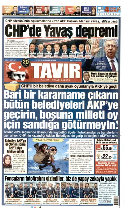 Tavır manşeti