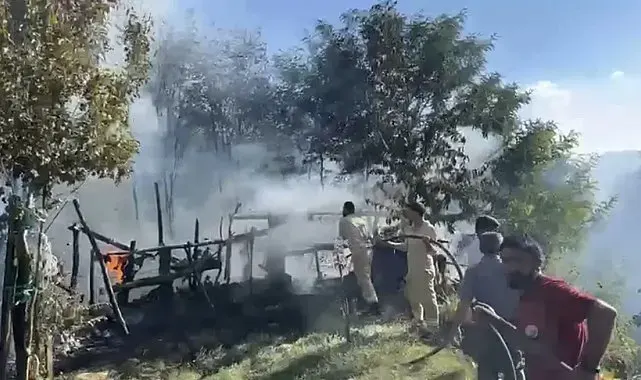 Bahçe yangını ormanlık alana sıçramadan söndürüldü