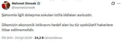 Bakan Mehmet Şimşek'ten İstifa İddialarına Sert Yalanlama: Asılsızdır