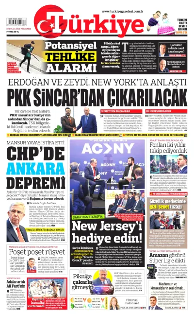 Türkiye manşeti