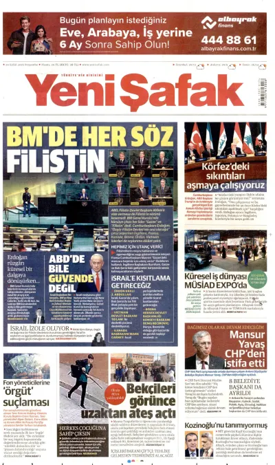 Yeni Şafak manşeti