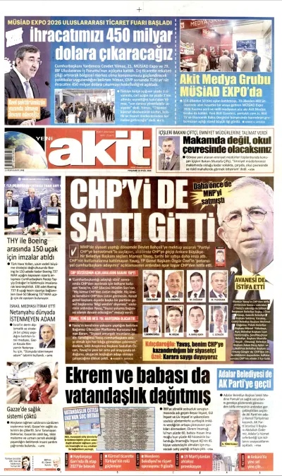 Yeni Akit manşeti