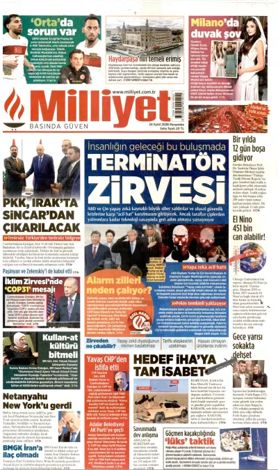 Milliyet manşeti