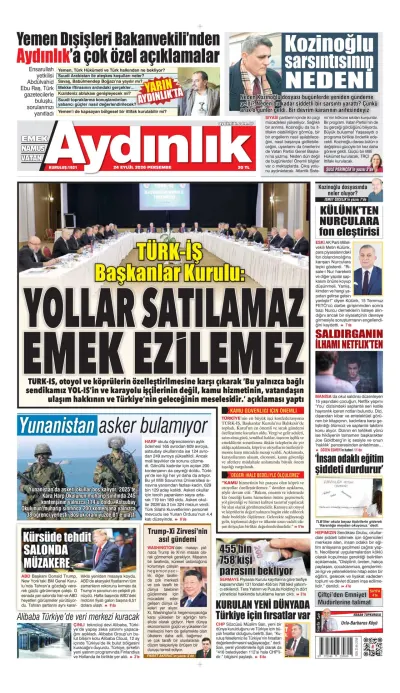 Aydınlık manşeti