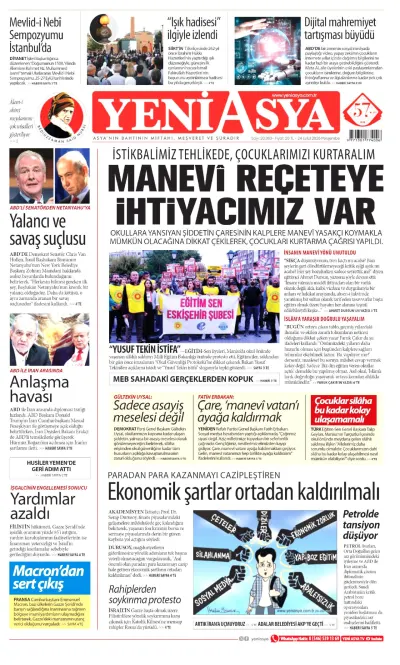 Yeni Asya manşeti