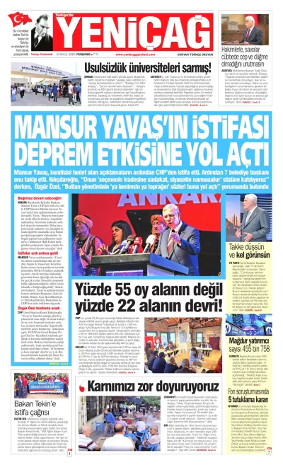 Yeniçağ manşeti