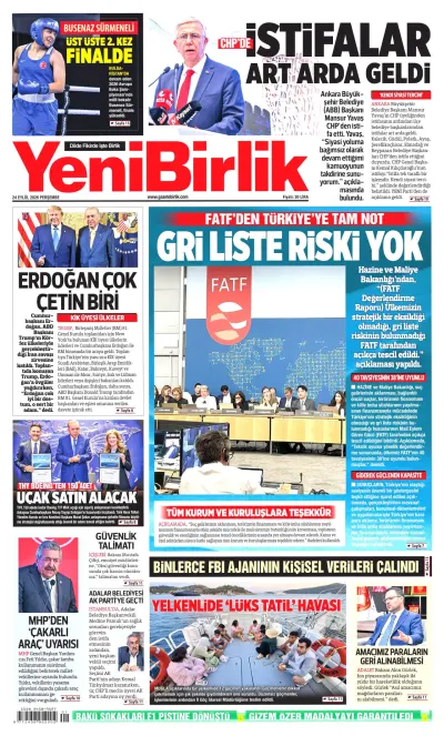 YeniBirlik manşeti