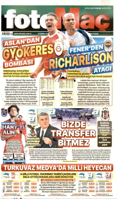 Fotomaç manşeti