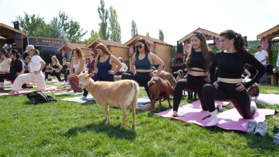 Ankara'da spor etkinliğine cüce keçiler eşlik etti