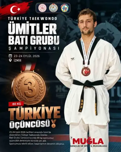 Muğlalı Taekwondocu Semih Karabacak Türkiye Üçüncüsü Oldu