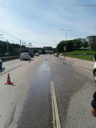 Bursa Nilüfer'de Yola Dökülen Kimyasal Madde Panik Yarattı