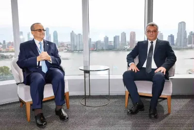 KKTC Cumhurbaşkanı Erhürman, New York'ta İİT Genel Sekreteri Ahmed ile bir araya geldi