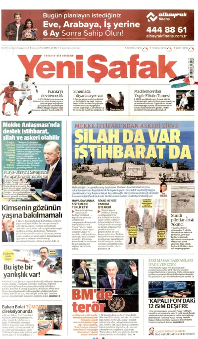 Yeni Şafak manşeti