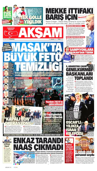 Akşam manşeti