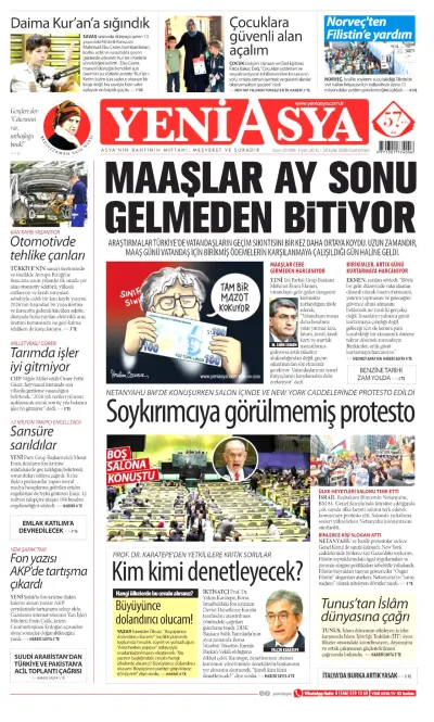 Yeni Asya manşeti