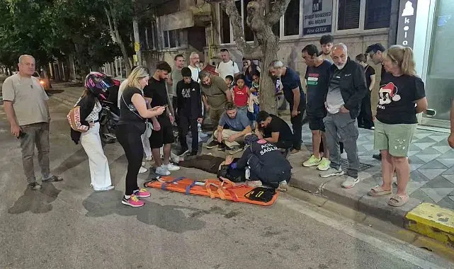 Önünü kaldırdıkları bisikletleri ile seyreden çocuklara çarpmamaya çalışırken yaralandı