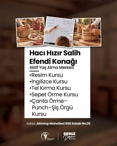 Merkezefendi'deki Aktif Yaş Alma Merkezleri İçin Kurs Kayıtları Başladı