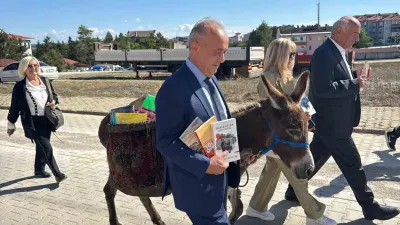 Almanya’dan Karabük’e uzanan hayal: Eşeği Karakaçan’la köy çocuklarını sevindirdi