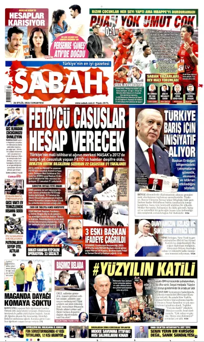 Sabah manşeti