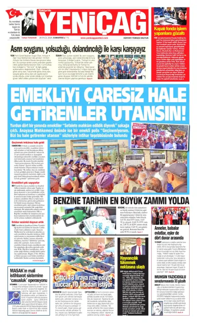 Yeniçağ manşeti