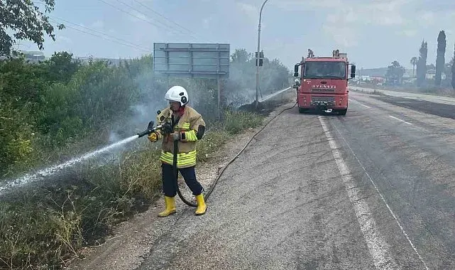 Erzin'de otluk alan yangını